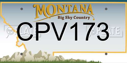 CPV173 Montana License Plate