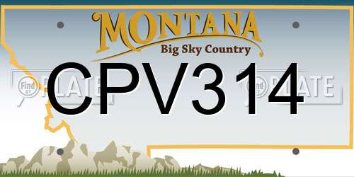 CPV314 Montana License Plate