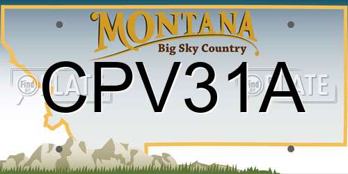 CPV31A Montana License Plate