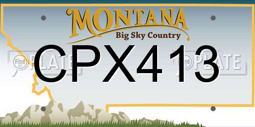 CPX413 Montana License Plate