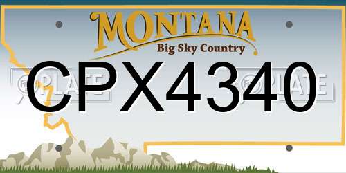 CPX4340 Montana License Plate