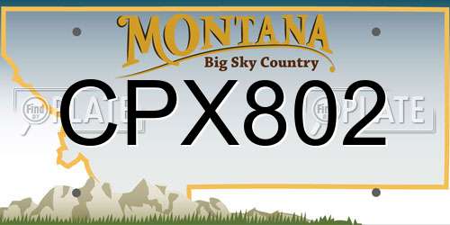 CPX802 Montana License Plate