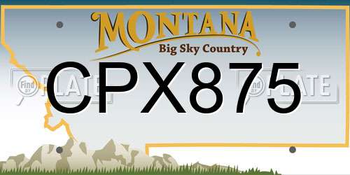 CPX875 Montana License Plate