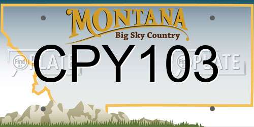 CPY103 Montana License Plate