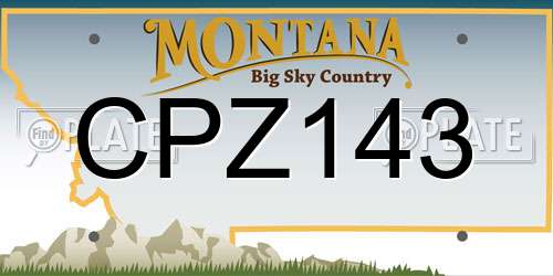 CPZ143 Montana License Plate
