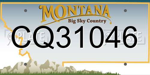 CQ31046 Montana License Plate
