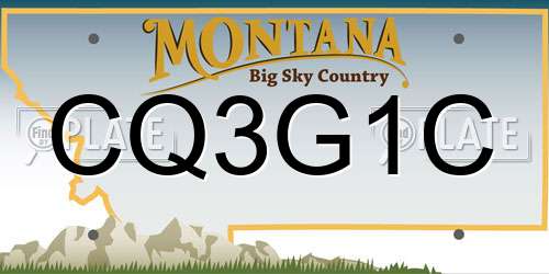 CQ3G1C Montana License Plate