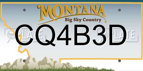 CQ4B3D Montana License Plate