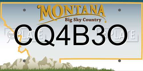 CQ4B3O Montana License Plate
