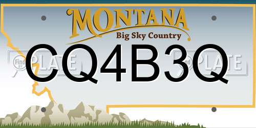 CQ4B3Q Montana License Plate