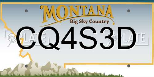 CQ4S3D Montana License Plate