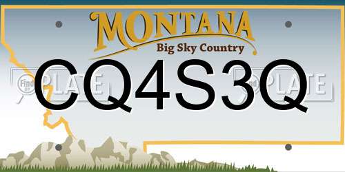 CQ4S3Q Montana License Plate