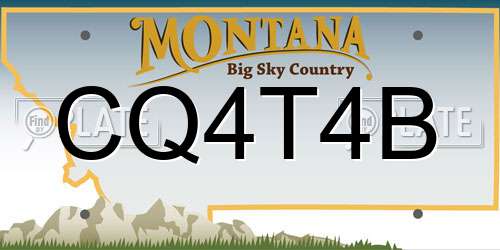 CQ4T4B Montana License Plate