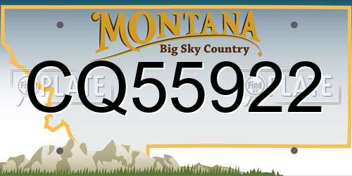 CQ55922 Montana License Plate