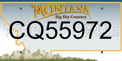 CQ55972 Montana License Plate
