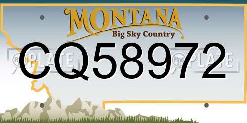 CQ58972 Montana License Plate