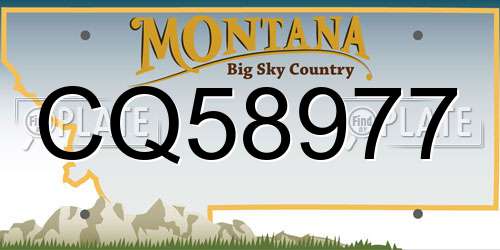 CQ58977 Montana License Plate