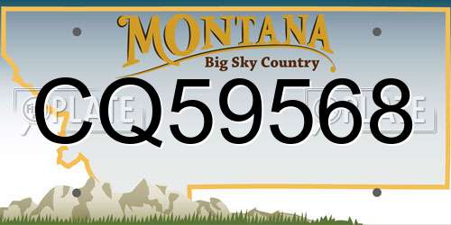 CQ59568 Montana License Plate
