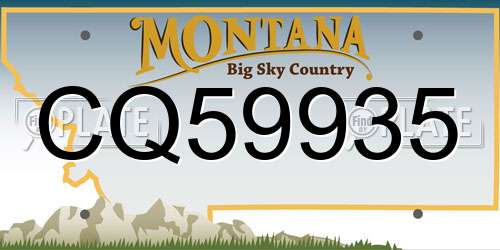 CQ59935 Montana License Plate