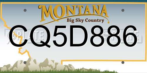 CQ5D886 Montana License Plate