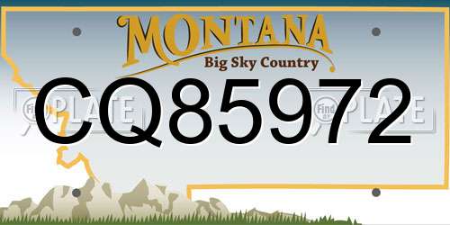 CQ85972 Montana License Plate