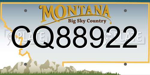 CQ88922 Montana License Plate