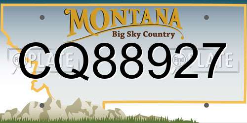 CQ88927 Montana License Plate