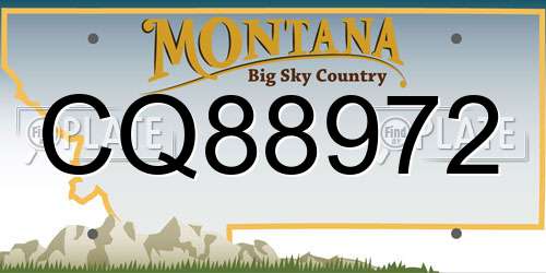 CQ88972 Montana License Plate