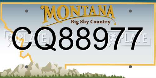 CQ88977 Montana License Plate