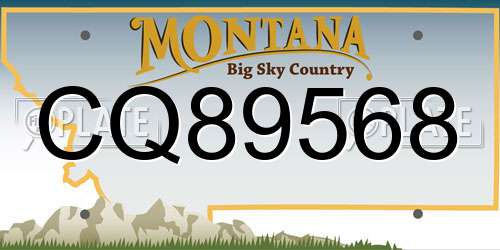 CQ89568 Montana License Plate