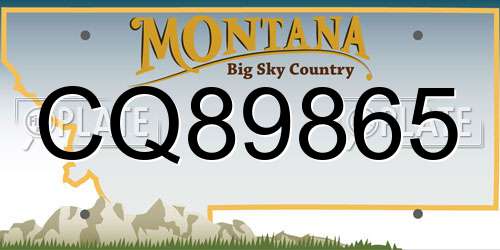CQ89865 Montana License Plate
