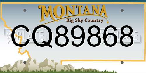 CQ89868 Montana License Plate