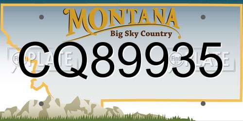 CQ89935 Montana License Plate