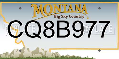 CQ8B977 Montana License Plate