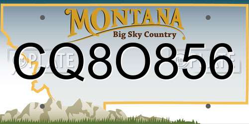 CQ8O856 Montana License Plate