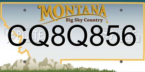 CQ8Q856 Montana License Plate