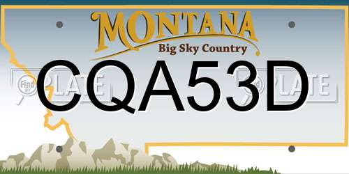 CQA53D Montana License Plate