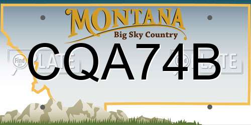CQA74B Montana License Plate