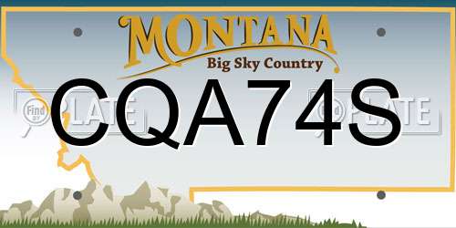 CQA74S Montana License Plate