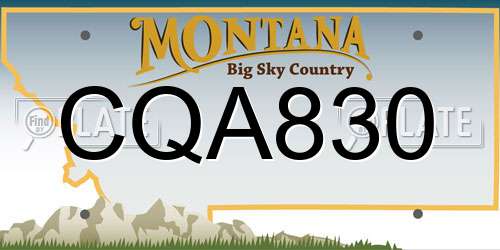CQA830 Montana License Plate