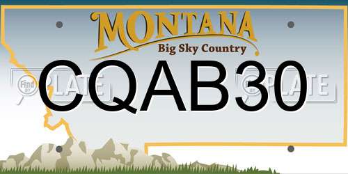 CQAB30 Montana License Plate