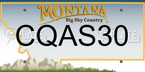 CQAS30 Montana License Plate