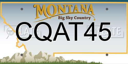 CQAT45 Montana License Plate