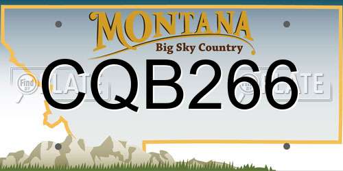 CQB266 Montana License Plate