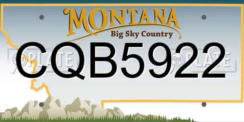 CQB5922 Montana License Plate