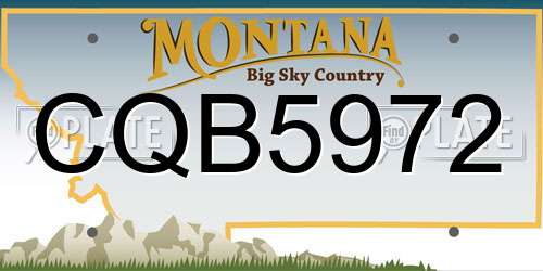CQB5972 Montana License Plate