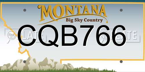 CQB766 Montana License Plate