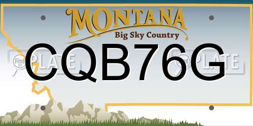 CQB76G Montana License Plate