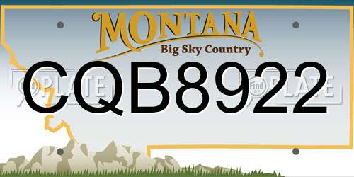 CQB8922 Montana License Plate