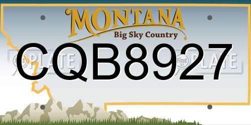 CQB8927 Montana License Plate